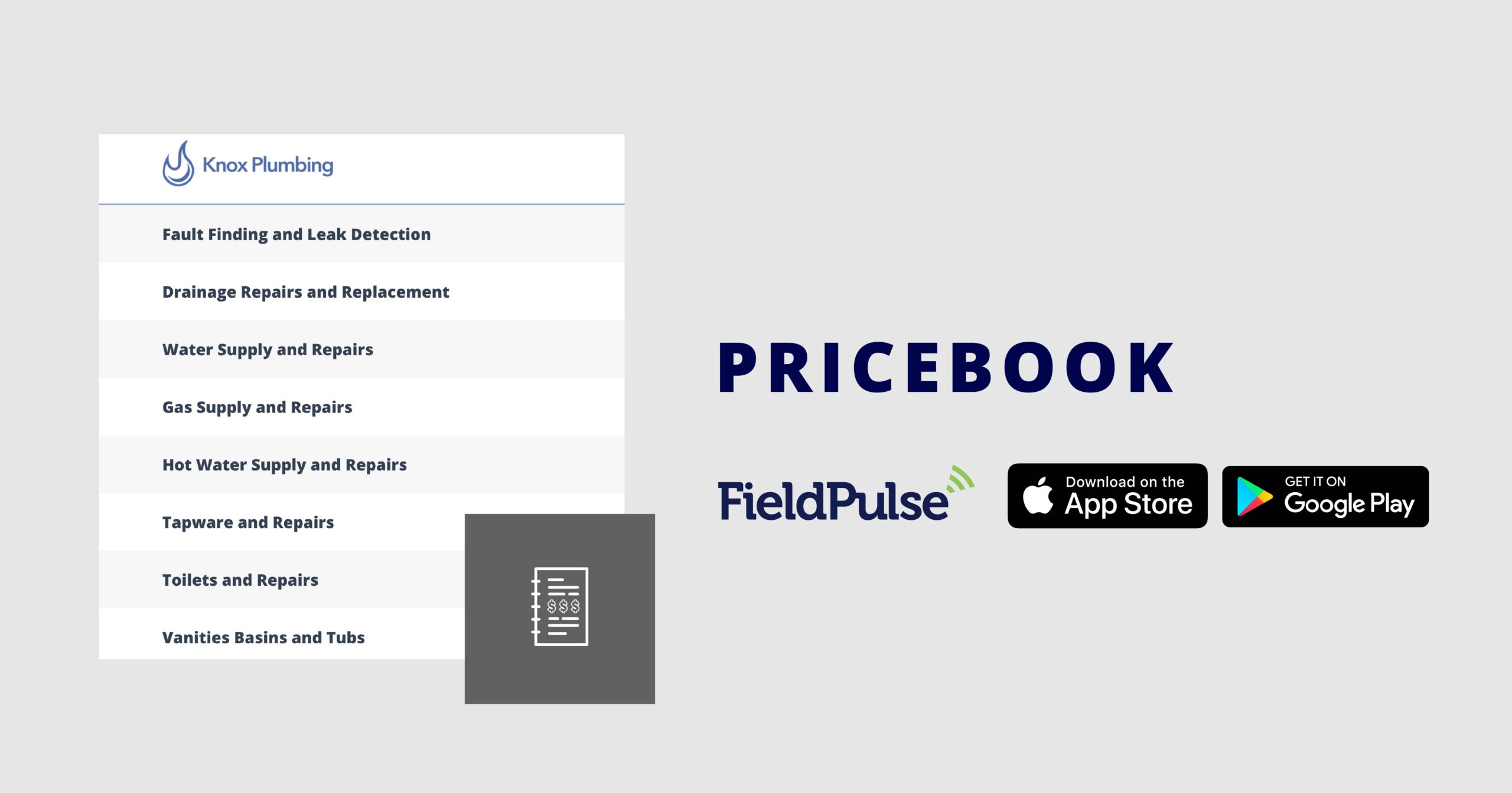 FieldPulse Pricebook