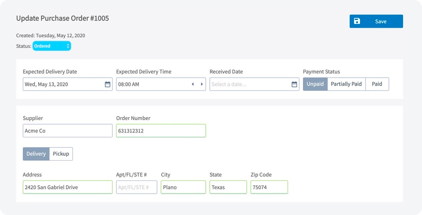 FieldPulse Purchase Order Screenshot on Desktop App
