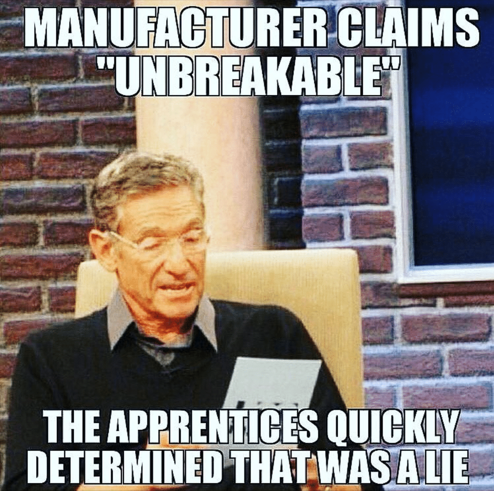 Electrician Meme: Manufacturer claims unbreakable
