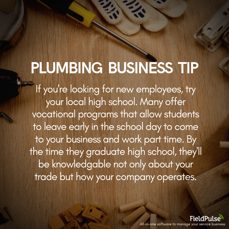 Plumbing Business Tip Hiring