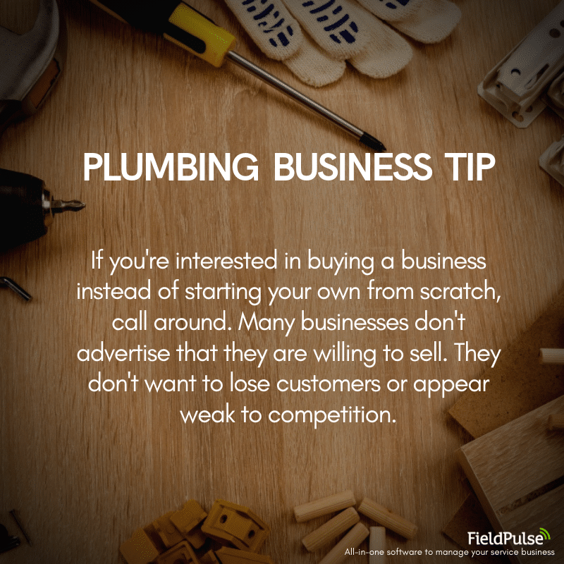 Plumbing Business Tip Buying a Company