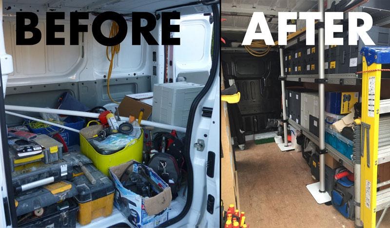 electrician van organization before and after