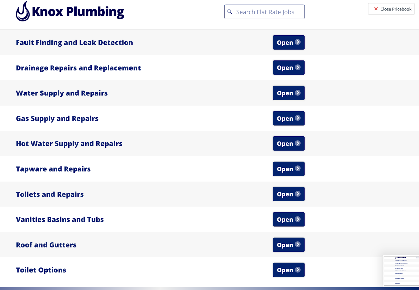 plumbing pricebook